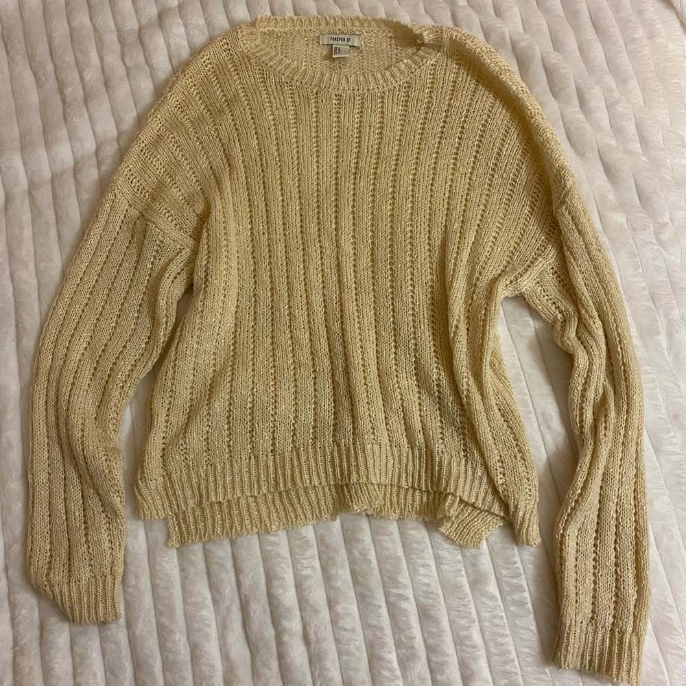 🐇 Vintage Forever 21 Cozy Oversized Cream Knit Sweater